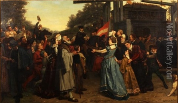 The Procession Oil Painting - Jan Antoon Neuhuys