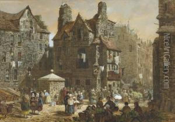 John Knox's House, Edinburgh Oil Painting - Louise Rayner