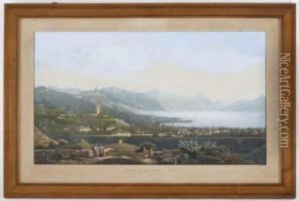 Vevey Et Le Fond Du Lac Oil Painting - Jean-Baptiste Dubois