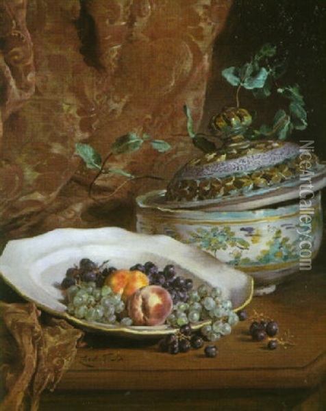 La Soupiere Et La Coupe De Fruits Oil Painting - Alexandre Celeste Gabriel Prevost