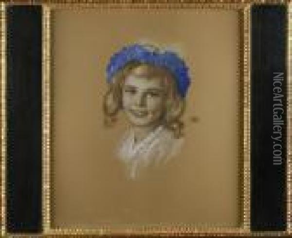 Kopfbildnis Eines Jungen Madchens Oil Painting - Franz von Stuck
