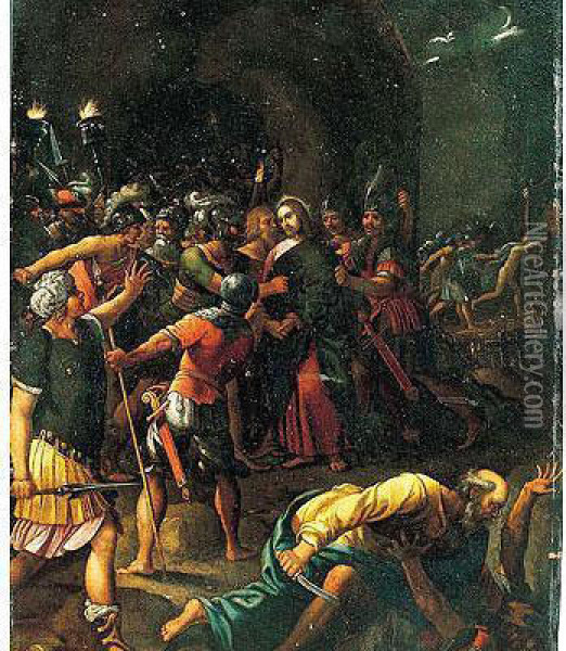 Prendimiento De Cristo Oil Painting - Louis de Caullery