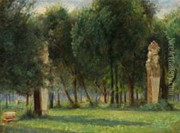 View From Villa Borghese Oil Painting - Augusta Dohlmann