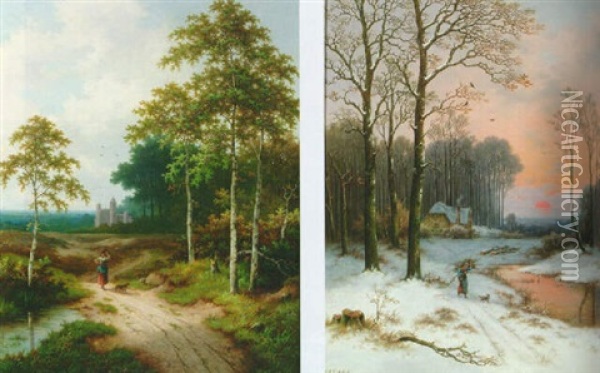 Summer Oil Painting - Hendrik Pieter Koekkoek