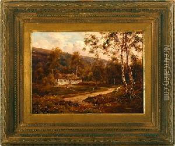 A Highland Home Near Strathspey Oil Painting - Theodore Hines