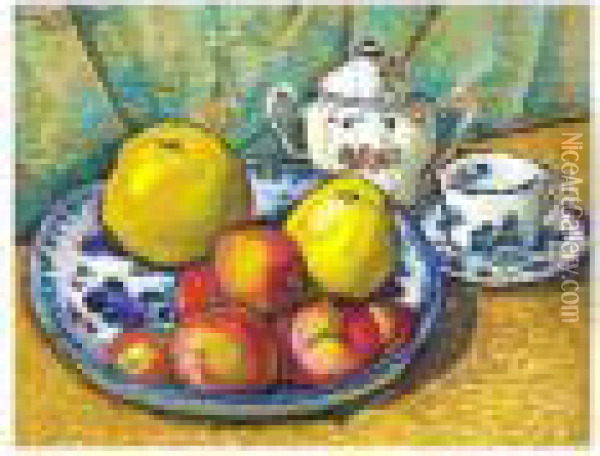 Talavera Con Frutas Oil Painting - Alfredo Ramos Martinez