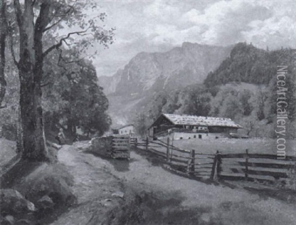 Reiteralm In Der Ramsau Oil Painting - Otto-Friedrich Leu