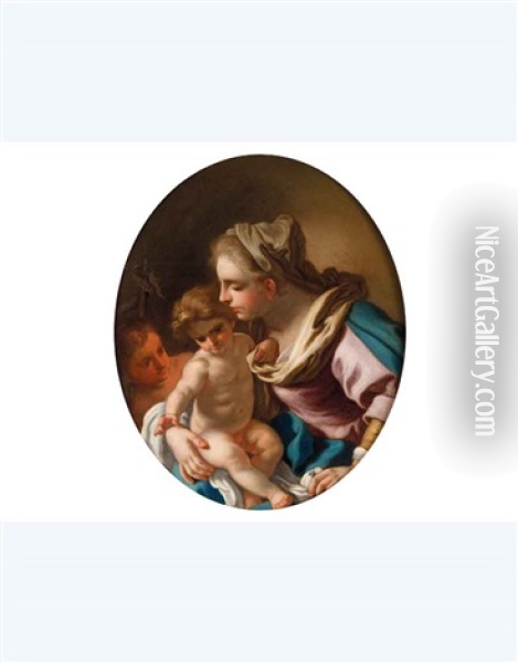 Madonna Col Bambino E San Giovannino Oil Painting - Pietro Bardellino