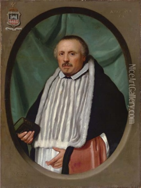 Portrait Of A Clergyman, Bust-length Oil Painting - Philippe de Champaigne