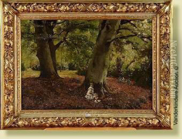 Enfant Assis En Foret Oil Painting - Jan Frans Simons