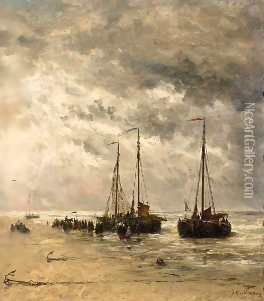 Bomschuiten Oil Painting - Hendrik Willem Mesdag