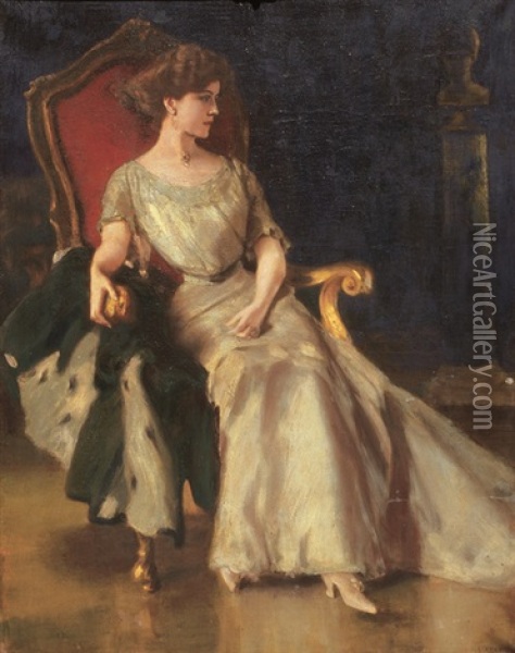 Baronin Von Wichmann Oil Painting - Albert von Keller