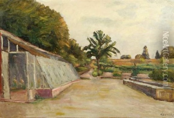 La Serre Dans Le Jardin Du Peintre A La Godiniere Oil Painting - Abel Louis Alphonse Lauvray