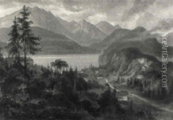 Ansicht Von Hohenschwangau Und Dem Alpsee Oil Painting - Raimund Volanek