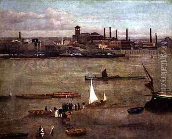 The Plumbago Factory Battersea Oil Painting - Walter Greaves