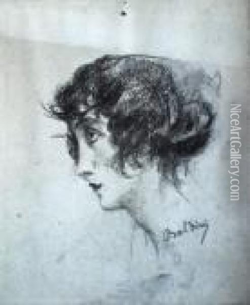 Portrait De Femme De Profil Oil Painting - Giovanni Boldini