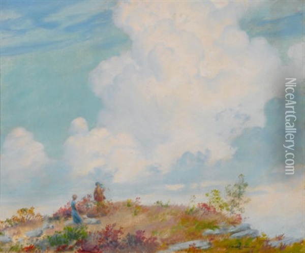 Pink Cloud Over Mountain Oil Painting - Charles Courtney Curran
