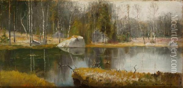 Hostlandskap Oil Painting - Olof Hermelin