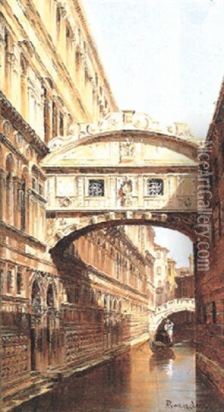 Il Ponte Dei Sospiri Oil Painting - Antonietta Brandeis