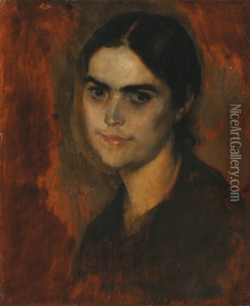 Portait De Claire Oil Painting - Albert Besnard