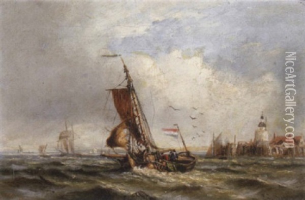 Shipping Offshore Oil Painting - Charles John de Lacy