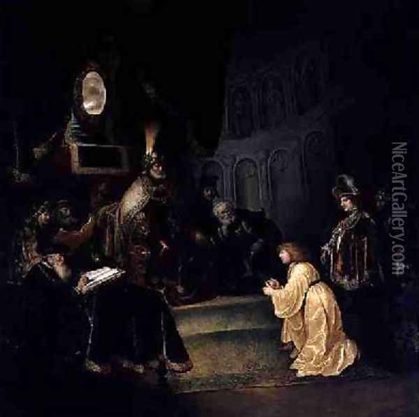 Daniel Before Nebuchadnezzar Oil Painting - Salomon Koninck