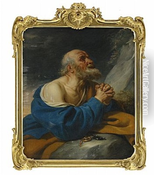 Aposteln Sankt Petrus I Bon Oil Painting - Jean-Jacques Bachelier