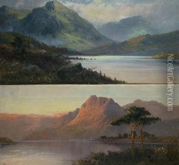 Highland Loch Scenes Oil Painting - Abraham Boel