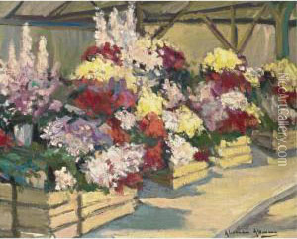 The Florist Shop Oil Painting - Alexander Altmann