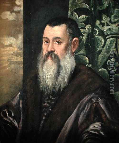 Portrait of a Venetian Senator Oil Painting - Jacopo Tintoretto (Robusti)