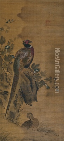 Couple Of Pheasants Oil Painting -  Kim Hong-Do