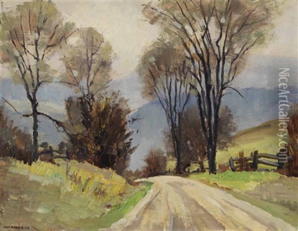 The Valley Road - April Oil Painting - Tom Roberts