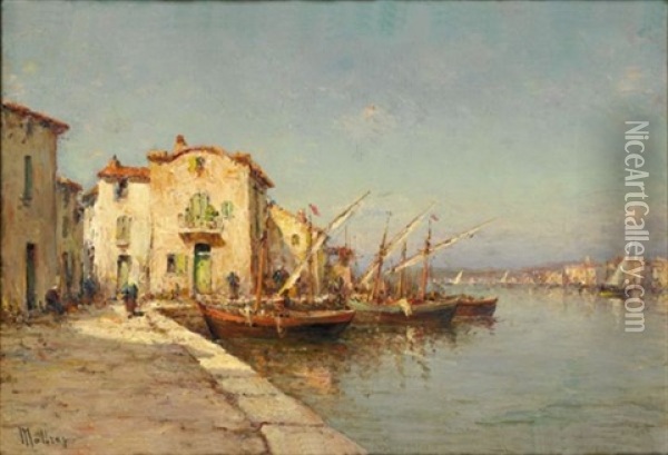 Harbour Scene Oil Painting - Henri Malfroy-Savigny
