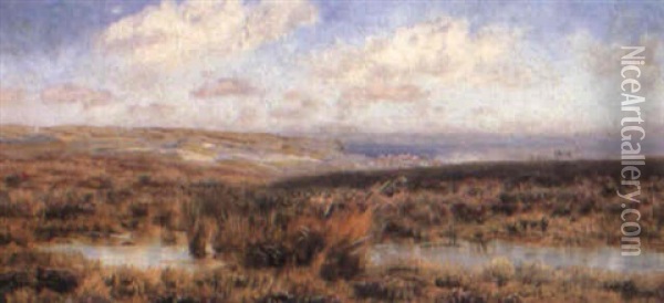 Fylingdales Moor, Whitby Beyond Oil Painting - John Brett