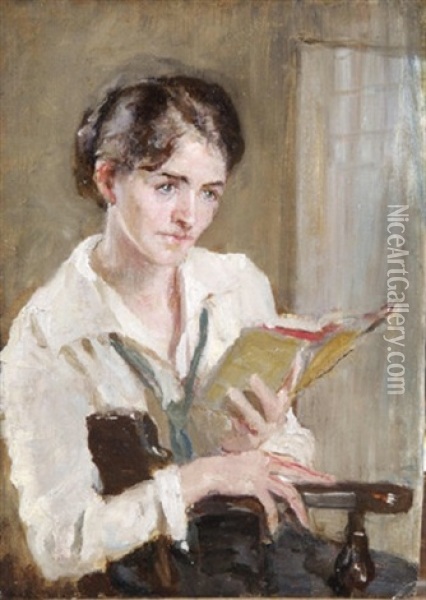 The Afternoon Read Oil Painting - Sarah Henrietta Purser