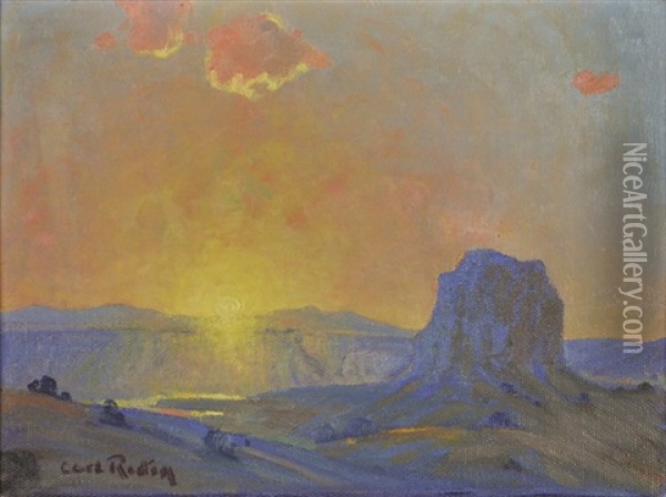 Desert Sunset Oil Painting - Carl Redin