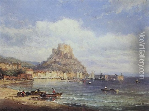 Citadelle En Bord De Mer Oil Painting - Pierre Justin Ouvrie