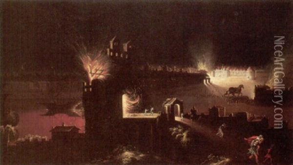 The Destruction Of Troy Oil Painting - Francois de Nome