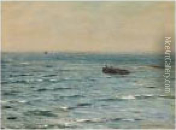 Fishermen Pulling In The Nets Oil Painting - Joseph Henderson