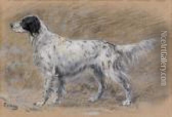 A Setter Oil Painting - John Martin Tracy