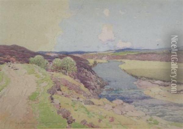 The River Naver, Sutherlandshire Oil Painting - George Houston
