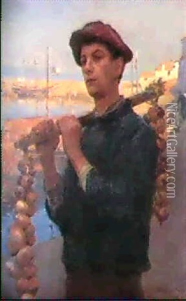 The Onion Boy Oil Painting - Stanhope Forbes