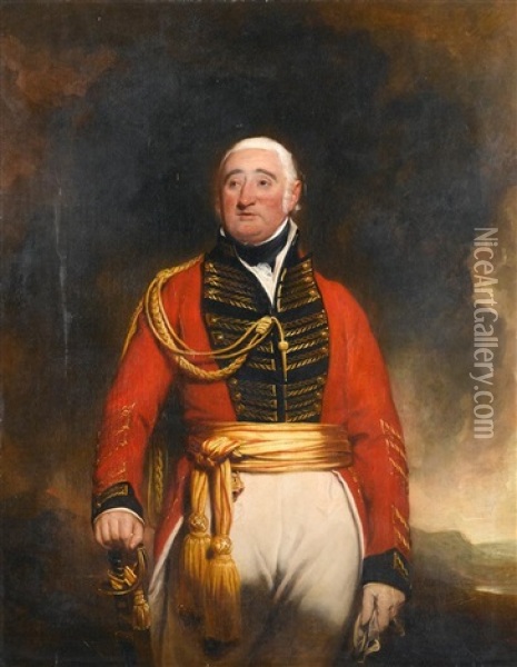 Portrait Of Lieutenant General Daniel Burr Oil Painting - Sir Martin Archer Shee