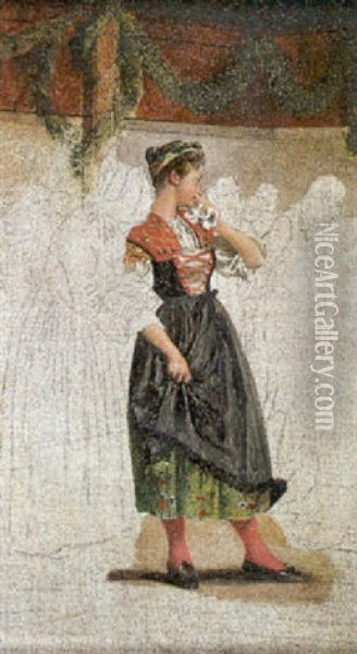 Madchenfigur Oil Painting - Johann Hamza