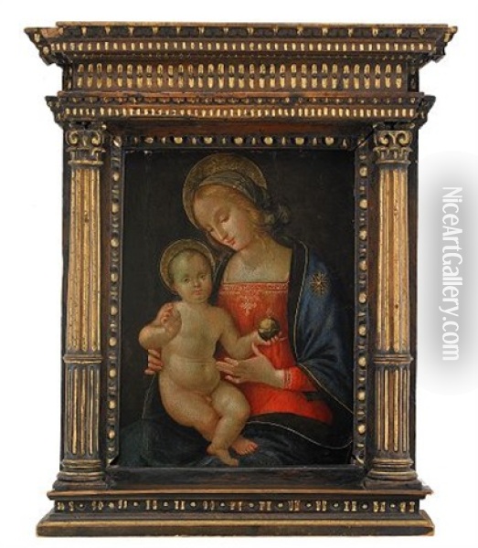 Madonnan Och Barnet Oil Painting -  Antonio Massari da Viterbo