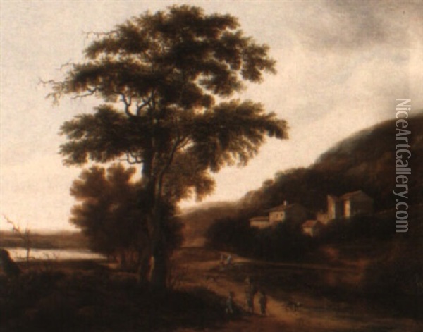 Landscape With Travellers Oil Painting - Pieter Jansz van Asch