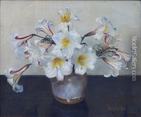 Still Life With St. Joseph Lilies Oil Painting - Frans David Oerder