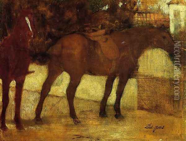 Study of Horses Oil Painting - Edgar Degas