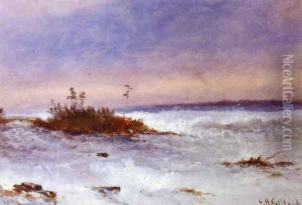 Choppy Water, Possibly Niagara, New York Oil Painting - Charles Henry Gifford