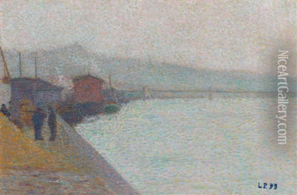 Les Bords De La Saone Dans La Brume Oil Painting - Leon Pourtau